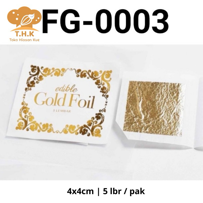 

FG3 - Hiasan kue kertas foil gold silver leaf flake Edible Bisa Dimakan
