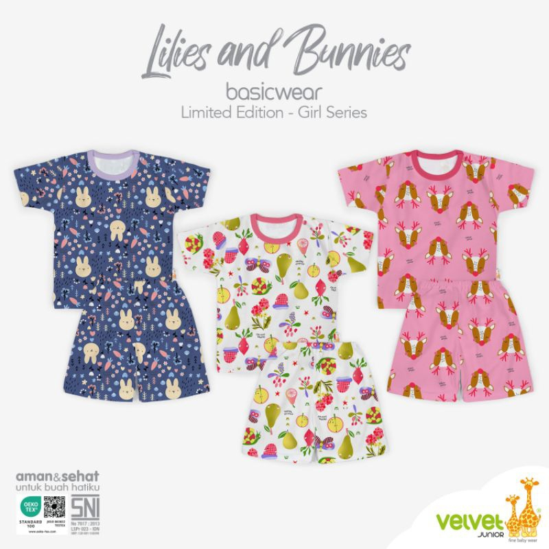 Velvet Lilies Bunnies | Velvet Junior Lilies Bunnies | Velvet Newborn | Baju Bayi Velvet Junior| Vel