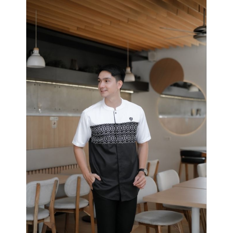 Kemko Pria Lengan Pendek Sublim / Kemeja Koko Pakistan Pria / Kurta Sage Green / Kemeja Kurta Pakist