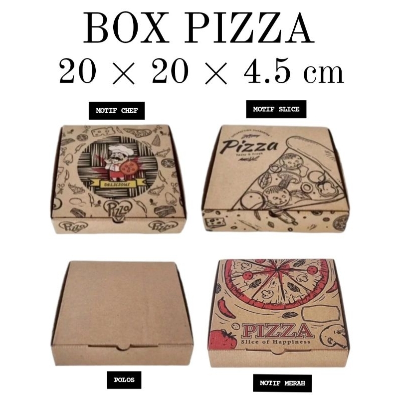 

(MIN ORDER 10 PCS) BOX PIZZA 20x20 DIE CUT / KOTAK PIZZA / DUS PIZZA