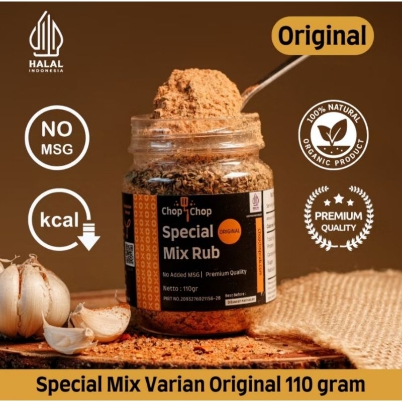 

ChopChop Special Mix Rub ORIGINAL Bumbu Marinasi Rendah Kalori / Diet Serbaguna 110gram