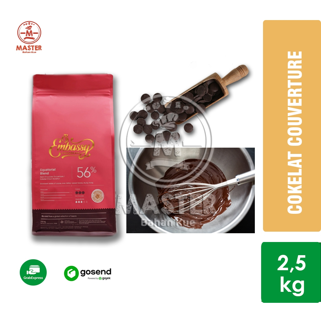 

Coklat Couverture Embassy EQUATORIAL BLEND DARK 56% Chocolate Kovertur 1 BAG 2,5kg [KHUSUS INSTANT]