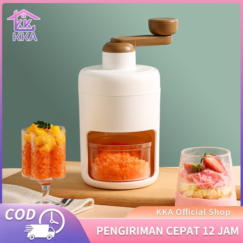Ice Crusher Mesin Portable Manual Putar Serutan Es Batu Penghancur Es Alat Batu
