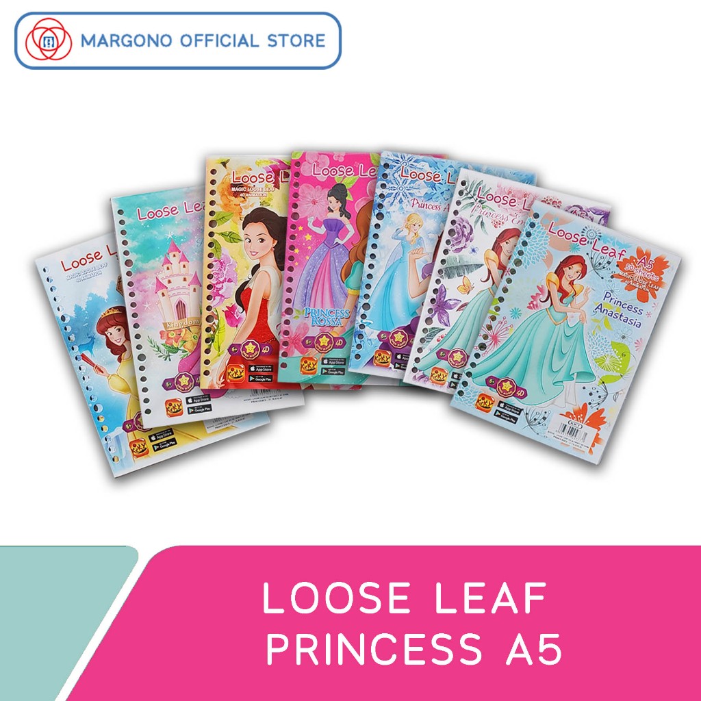 

KY Loose Leaf / Isi Binder A5 Karakter Princess - 50 Lembar Bergaris 20 Holes