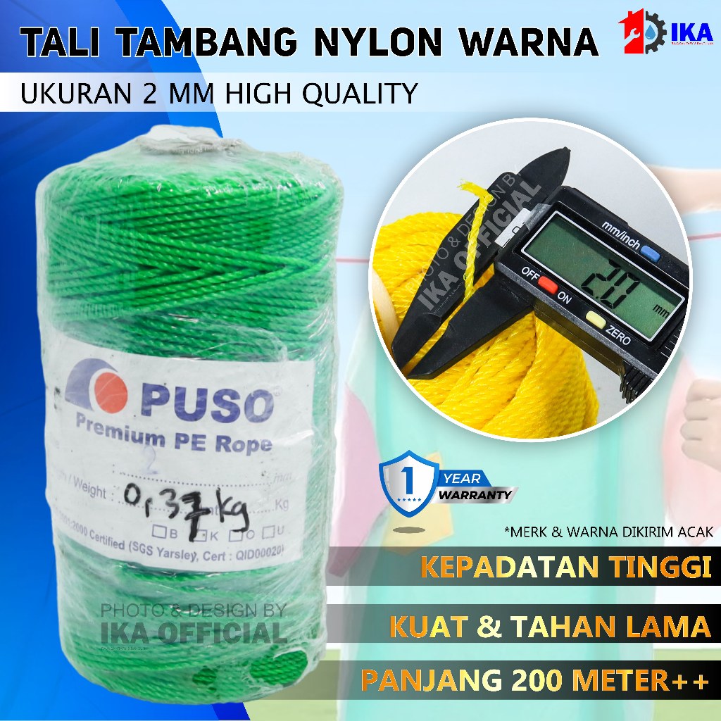 

Promo Termurah Tali Tambang 2mm per roll Tali Nylon Nilon / Tali Layangan Tali Tambang Plastik Kecil PE 2 militambang 2 mm per rol / Tali Tambang 2mm per roll - Tali Tampar / Tali Layangan / Tali Pertanian - Tali Tenda / Tali tambang PE 2mm - Tali tambang