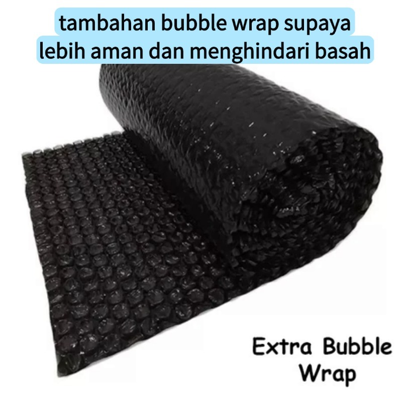 

Kemasan film gelembung tambahan/Bubble Wrap ini sebagai tambahan keamanan saat pengiriman, sehingga barang Tidak Mudah Penyok / basah / sobek dalam perjalanan saat pengiriman.