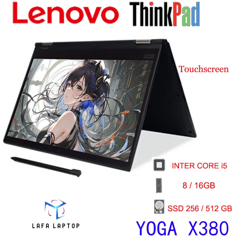 Laptop 2in1 Lenovo Thinkpad Yoga X380 X370 Yoga Series Touchscreen Core i7/ i5 Gen 8 SSD 256GB 512GB