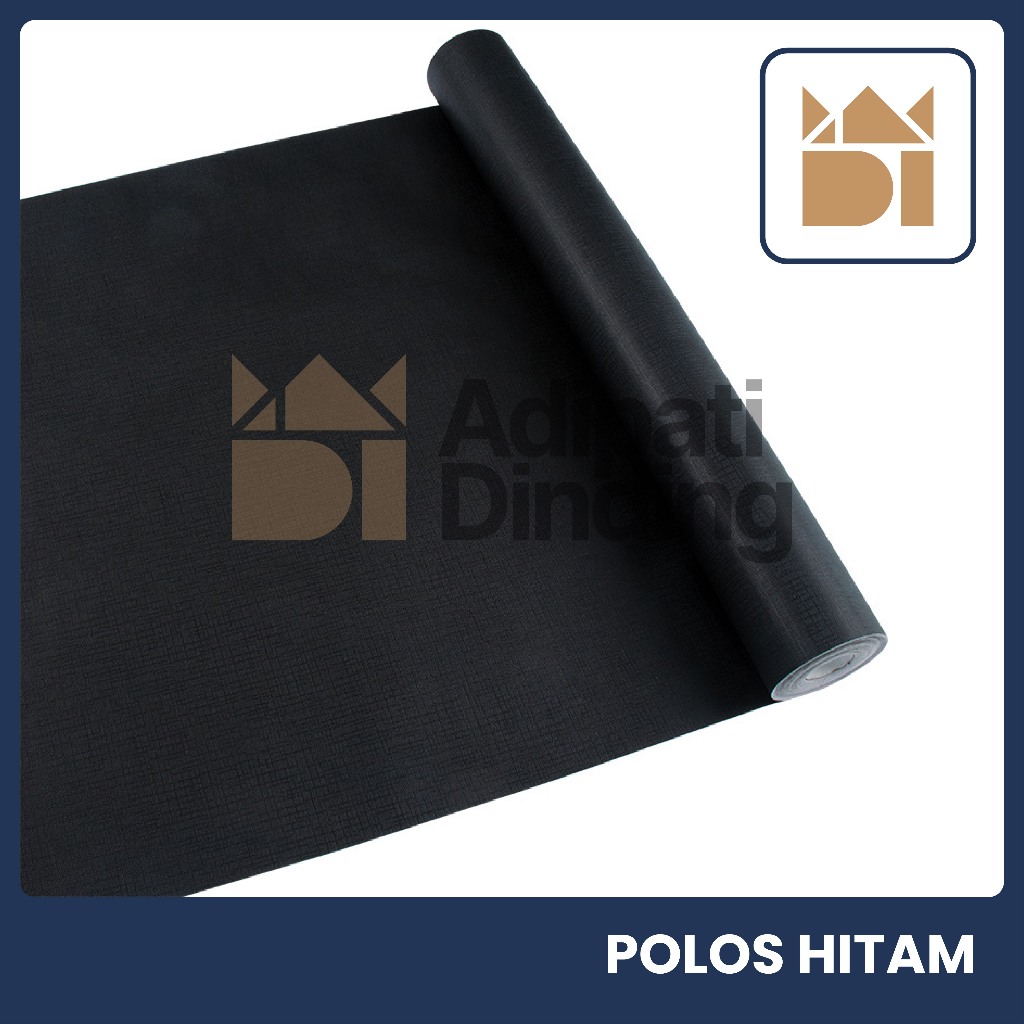 Wallpaper Stiker Dinding Roll Polos Hitam Metalic Ukuran 45Cm X 8M 3D Premium Berteksture