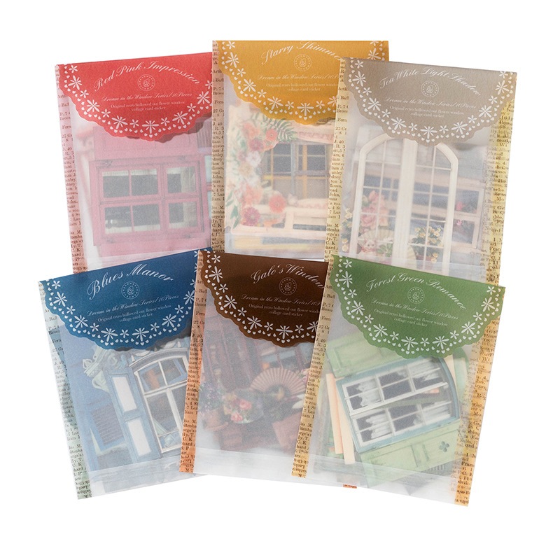 

mh 16 Jendela Kertas Bisa Dibuka Dream Window Deco Flower Window Mechanism Collage Card Sticker