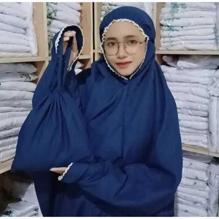 MukenaTravel Terusan Katun Premium Mukena Terusan Polos Renda