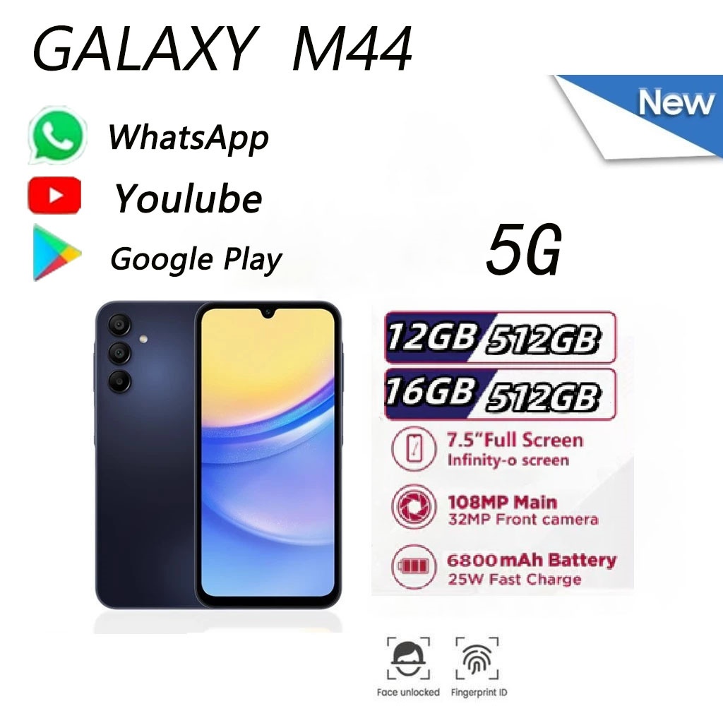 [Bisa+COD] HP Galaxy M44 Handphone Android 12GB+512GB Handphone Murah Garansi Resmi Sein Snapdragon 