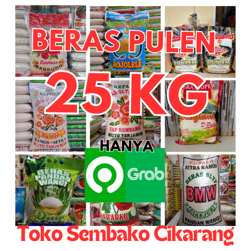

(GRAB GOJEK ONLY ONGKIR MURAH) BERAS PULEN 25 KILO SUPER ROJOLELE RAMOS BANDUNG KEMBANG BUNGA