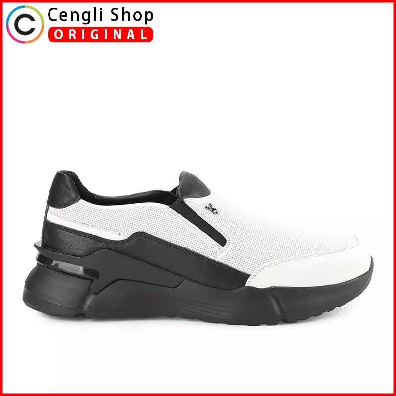 SEPATU KULIT PLAYBOY SLIP ON PRIA ORIGINAL PUTIH WHITE PL30