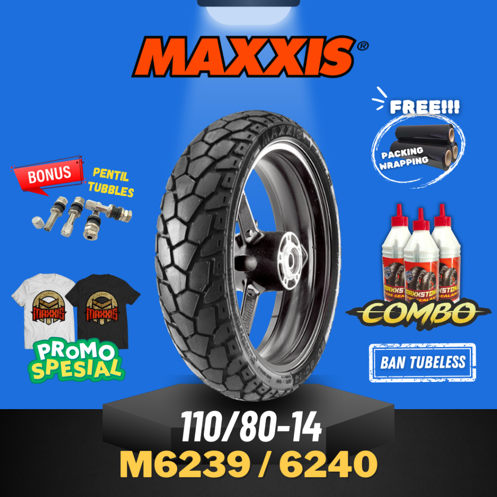[READY COD] BAN MOTOR MAXXIS RING 14 / BAN MAXXIS ON/OFF ROAD 110/80-14 / BAN TUBELESS M6239 / M6240