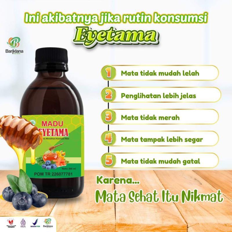 

Madu EYETAMA MADU MATA nutrisi mata minus, plus, berair, dan Buram AQILAMART TRANGSAN