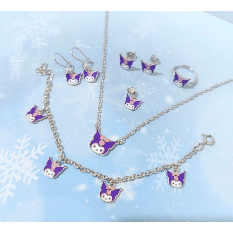 Set Kuromi Perhiasan Anak Perak Asli 925 - Anti Karat - Perhiasan Anak