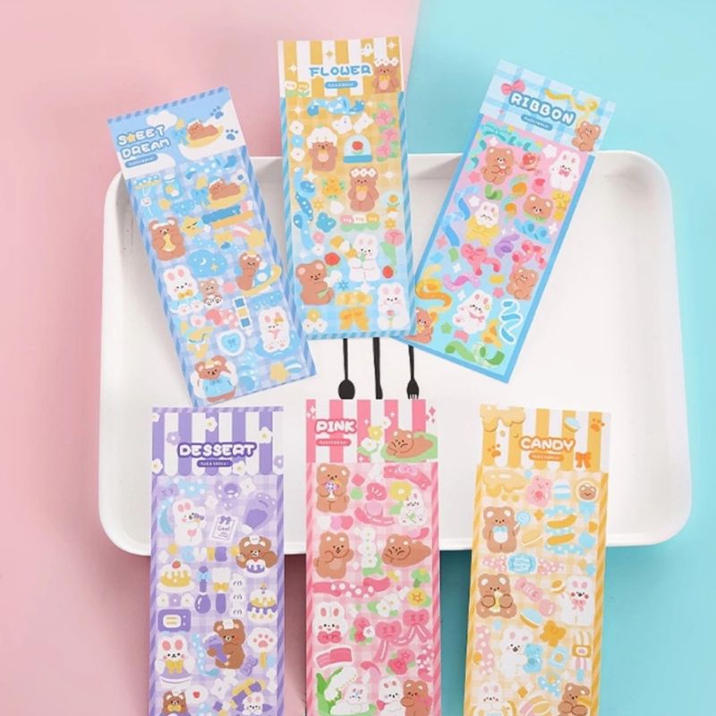 

Sticker waterproof // Kartun bear rabbit // sticker motif