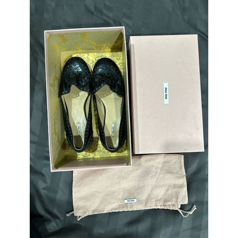 Preloved Miumiu Flat Shoes Loafers Authentic