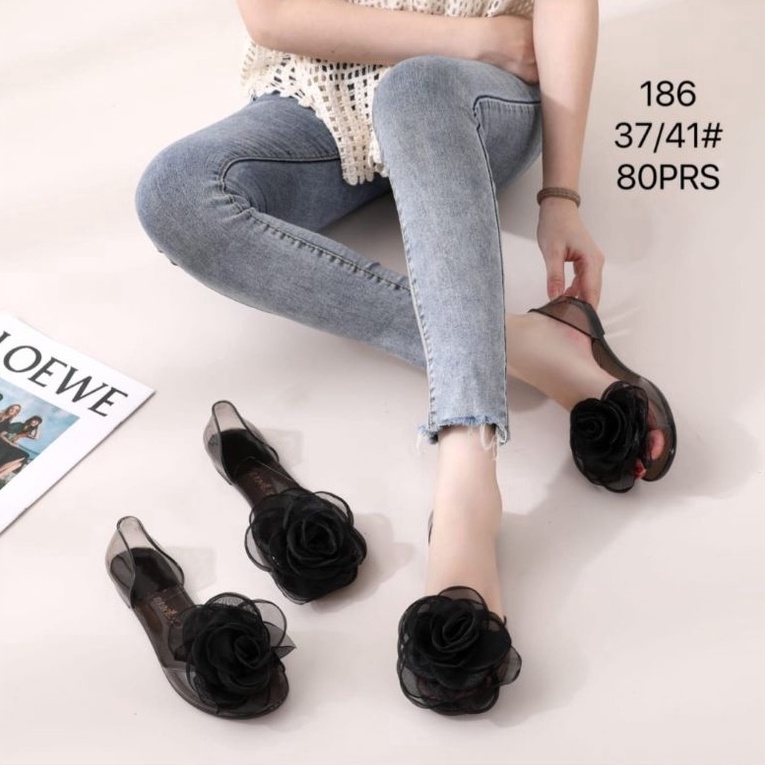 BIGSALE Sepatu Sandal Jelly Bunga ALINA 186