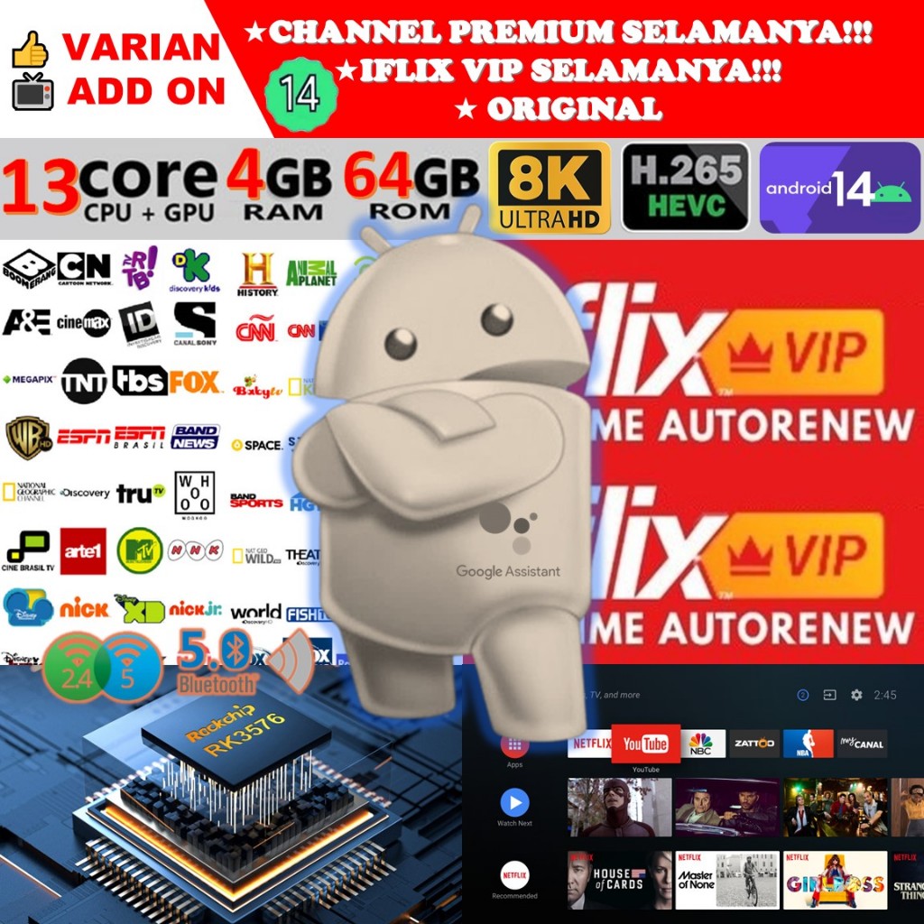 Smart TV Box Android 14 RAM 4GB ROM 128GB 64GB 32GB 4/128 4/64 4/32 Bluetooth Dual Wifi 4K 6K 8K EVP