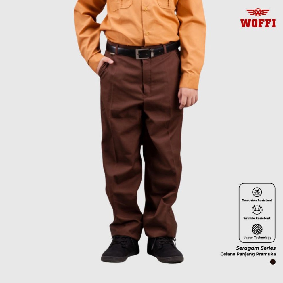 Hot Sale Pramuka Woffi Celana Panjang Karet Coklat