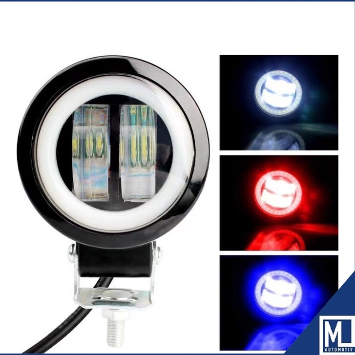 MURAH LED Sorot Bulat 2 Watt 4D Mobil Motor Daymaker Daymaker Plus Angel Eye Daymaker 2 Lensa Kotak 