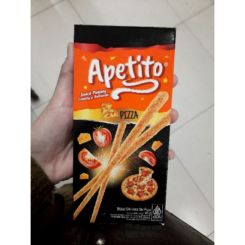 

Apetito Snack Panjang Crunchy&Berbumbu Pizza/Sour&Cream/Bbq 48Gr