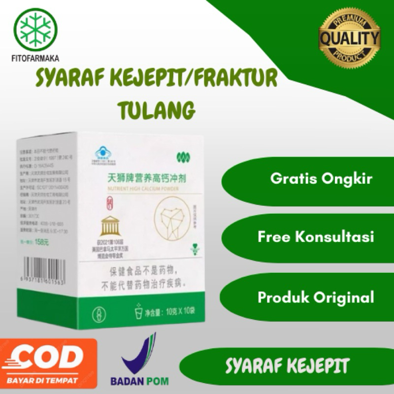 

Susu Kalsium Fraktur Tulang- Nutrient Calcium Powder - Kalsium untuk Tulang Patah, Retak, Osteoporosis, dan Peninggi Badan - Kemasan 1-10 Sachet