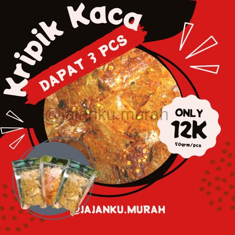 

[READY STOCK] KRIPIK KACA KRIPIK BELING RENYAH EXTRA PEDAS CABAI CABE HIJAU 50GRM JAJANAN SURABAYA