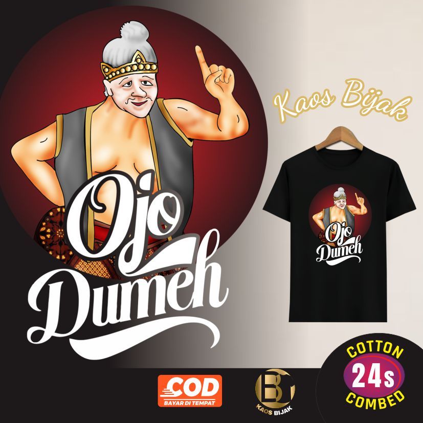 Kaos Bijak Jawa Ojo Dumeh Motivasi Inspiratif Original Wayang Kartun