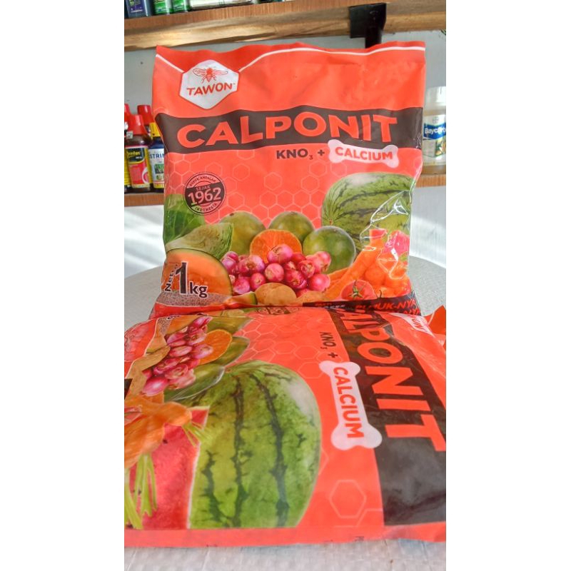 Pupuk Calponit cap Tawon KNO3 Merah +  Calsium untuk pembungaan dan pembuahan kemasan 1 kg