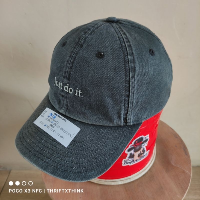 TOPI CAP BISBOL NIKE JUST DO IT ASLI BLACK WASHING EX131