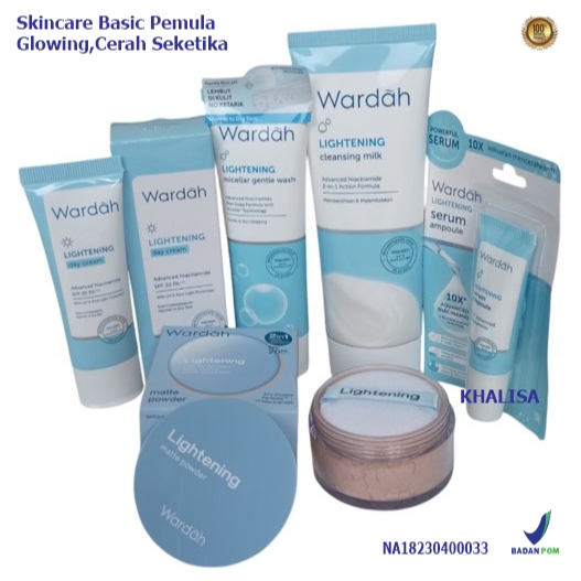 Paket Wardah 1 Set lengkap Pemula / Paket Skincare harian kulit wajah Berminyak