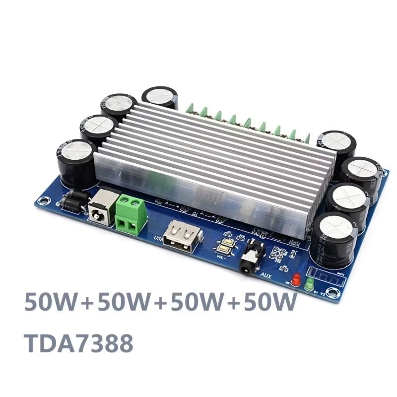 Power Amplifier 4 Channel 4X50W Bluetooth TDA 7388 XH-A397