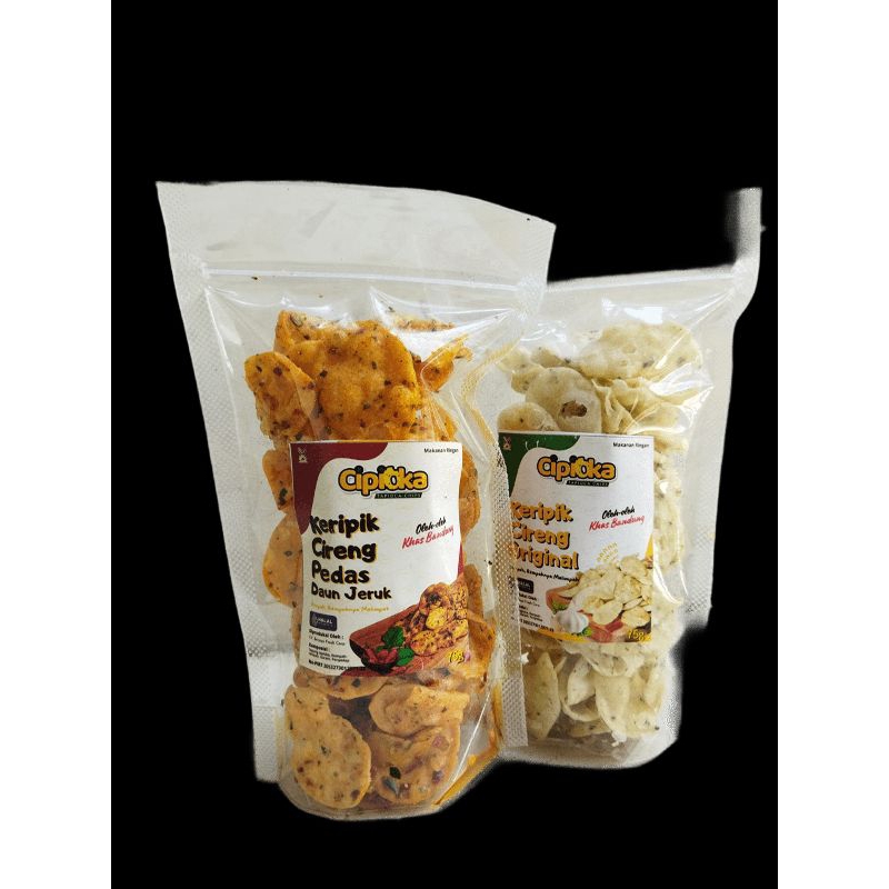 

KERIPIK CIRENG CIPIOKA PAKET BUNDLING RASA PEDAS DAUN JERUK & ORIGINAL 75gr+75gr