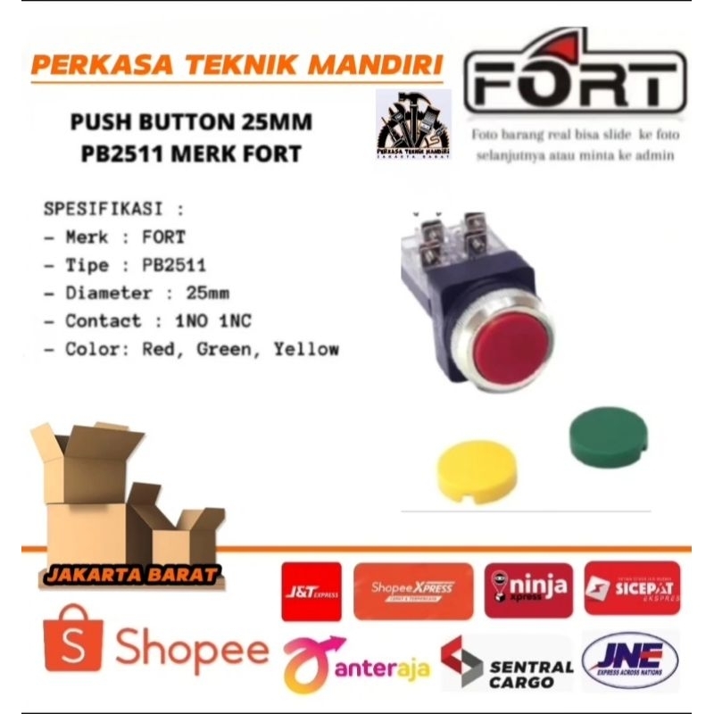 PUSH BUTTON 25mm FORT PB2511 FORT