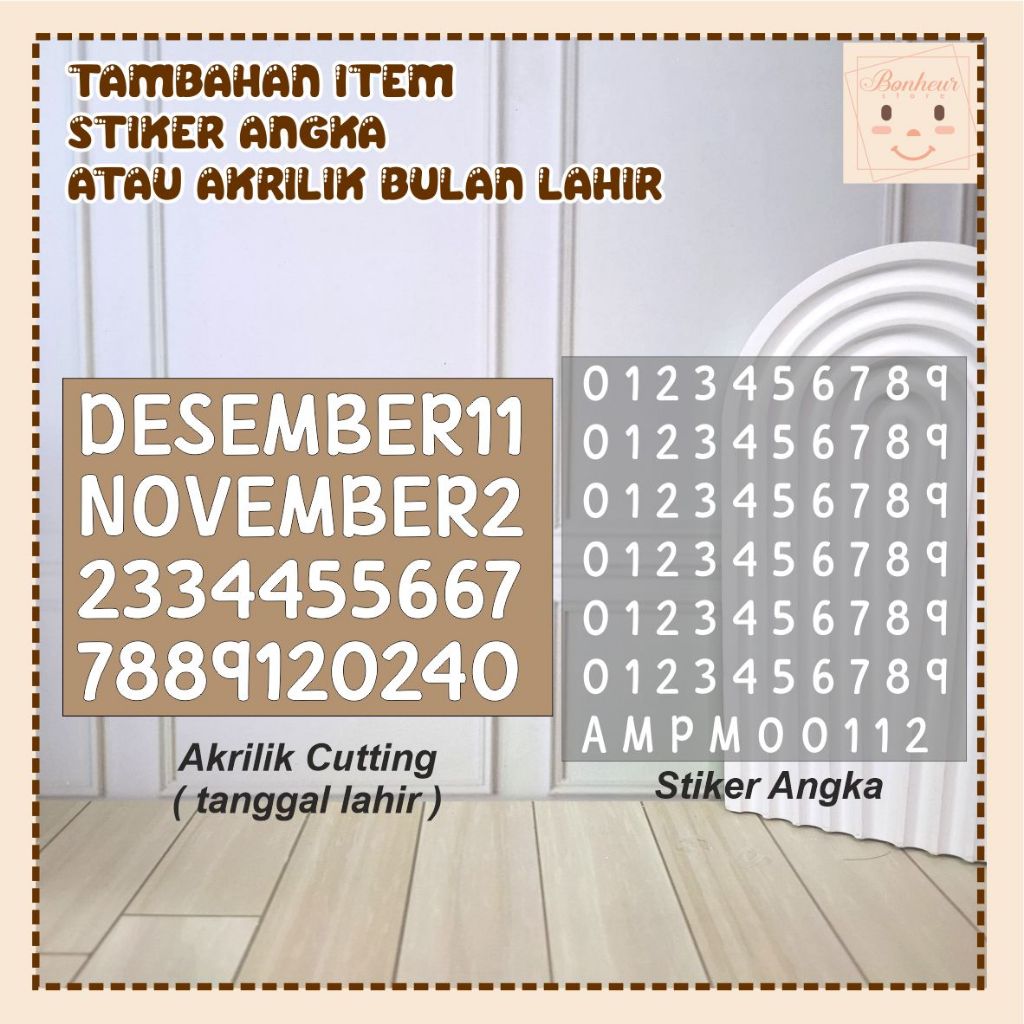 

38. CUTTING AKRILIK BULAN LAHIR DAN STIKER ANGKA ISI DATA LAHIR