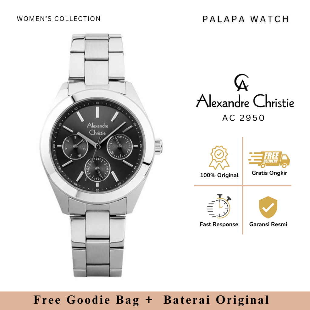 Jam Tangan Wanita Alexandre Christie AC 2950 / AC2950 Rantai Original