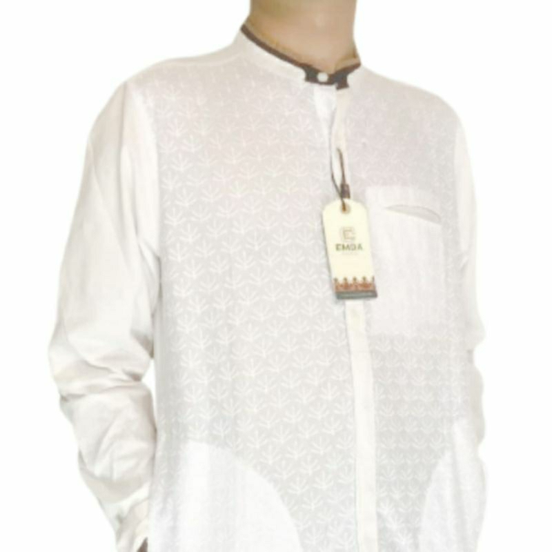 Kemeja Putih Lengan Panjang Emba Original/ Baju Kokoh