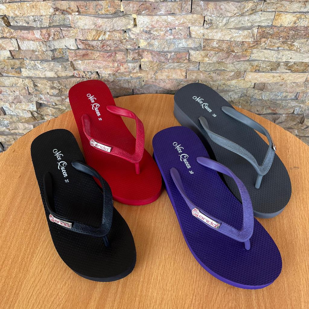 Sandal Ando Nice Queen Sera,Kirei, Nice Queen 02 Size 36-40 Jepit Spon Wedges Santai Wanita Original