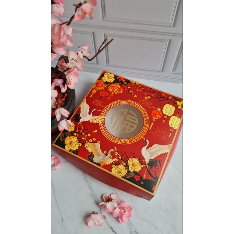 

Kotak kue imlek uk 22 design unik detail hole mika chinese red