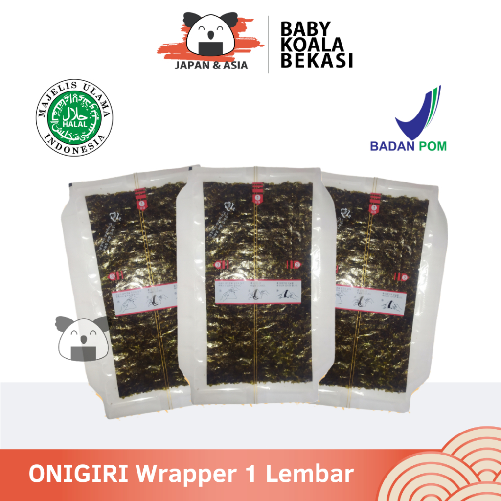 

ONIGIRI Wrapper 1 Lembar Halal │ Lembar Rumput Laut Import untuk Nasi Kepal Onigiri - Bekasi