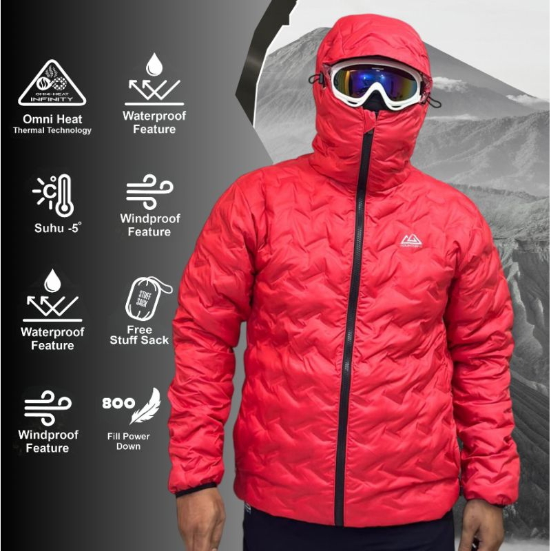 Jaket bulu angsa omni-heat teknologi thermal Mountain-G ultralight
