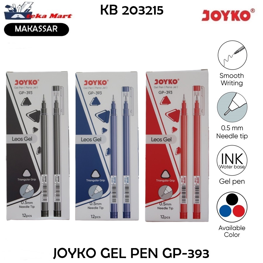 

[BOX/12PCS] JOYKO GEL PEN GP-393 LEOS GEL PEN MURAH