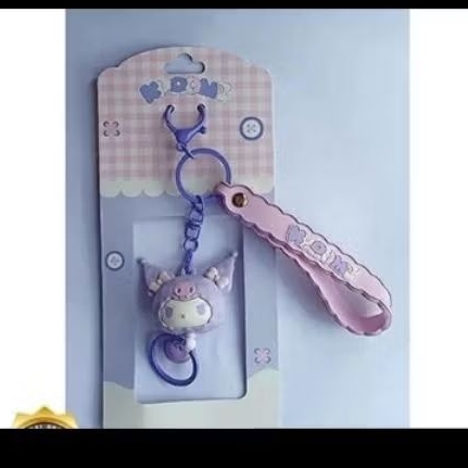 KEYCHAIN KUROMI FAMILY DOLL PULL RING 74854 [ORIGINAL SANRIO]