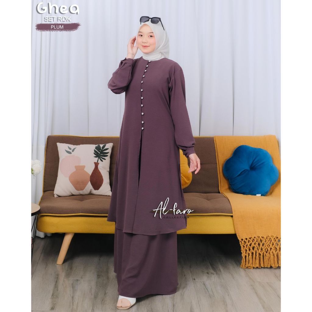 SET ROK GHEA YUSELLA CRINGKEL BY ALFARO SETELAN POLOS KEKINIAN STYLE OOTD FASHION REMAJA