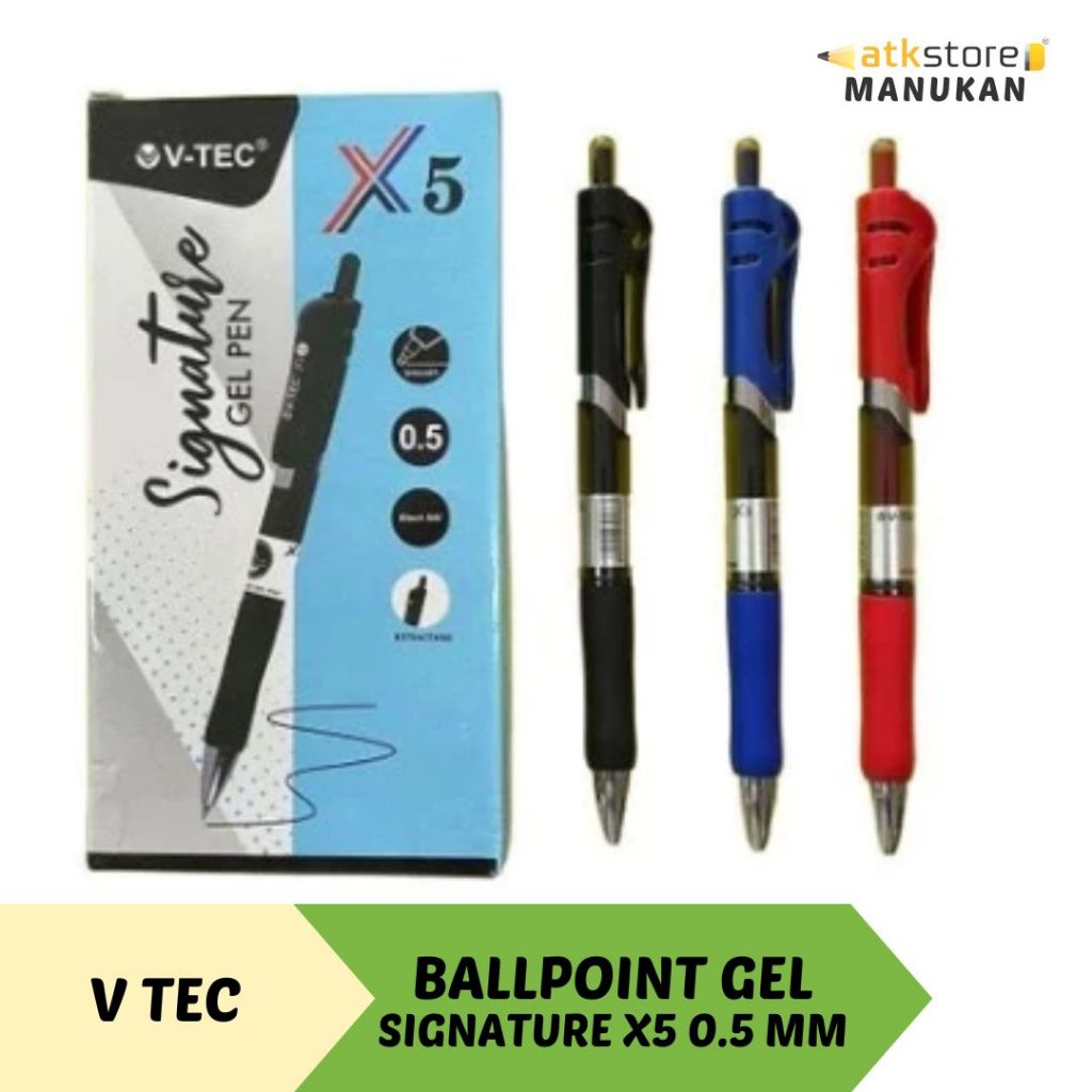

V Tec Ballpoint Pulpen Pena Gel Signature X5 0.5 mm