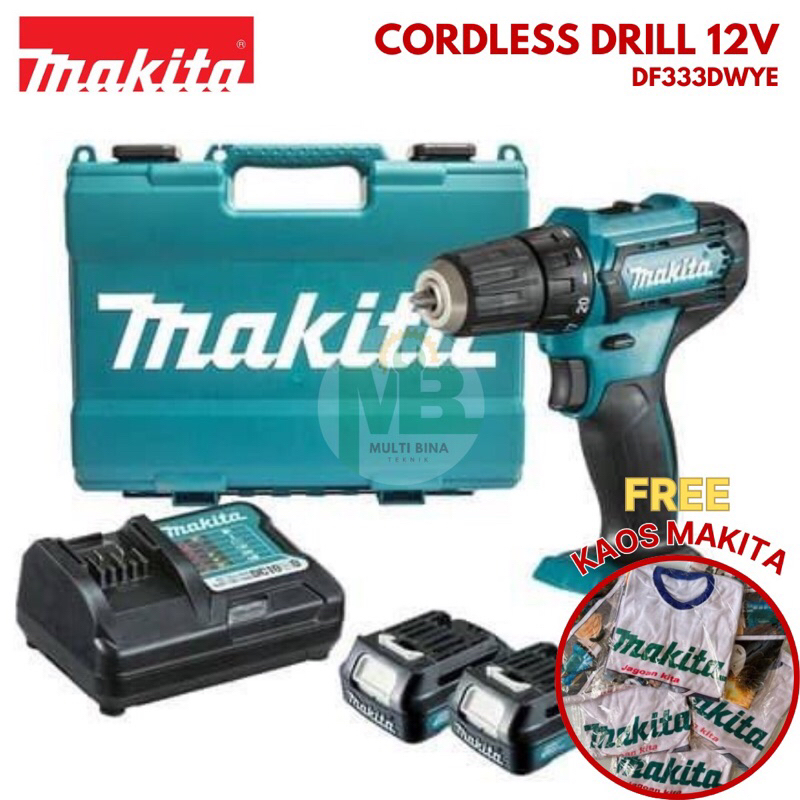 MAKITA DF333DWYE Mesin Bor Baterai Cordless Drill 12 Volt DF 333 DWYE