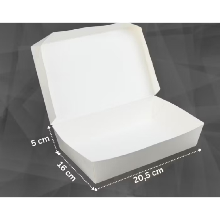 Paper Lunch Box Putih Jumbo XL - Kotak Makan Kertas, Box Bento Take away / LUNCH  BOX  EXTRA  LARGE 