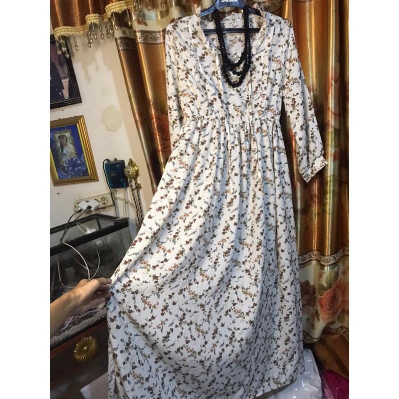 Gamis harian bunga2 kecil preloved